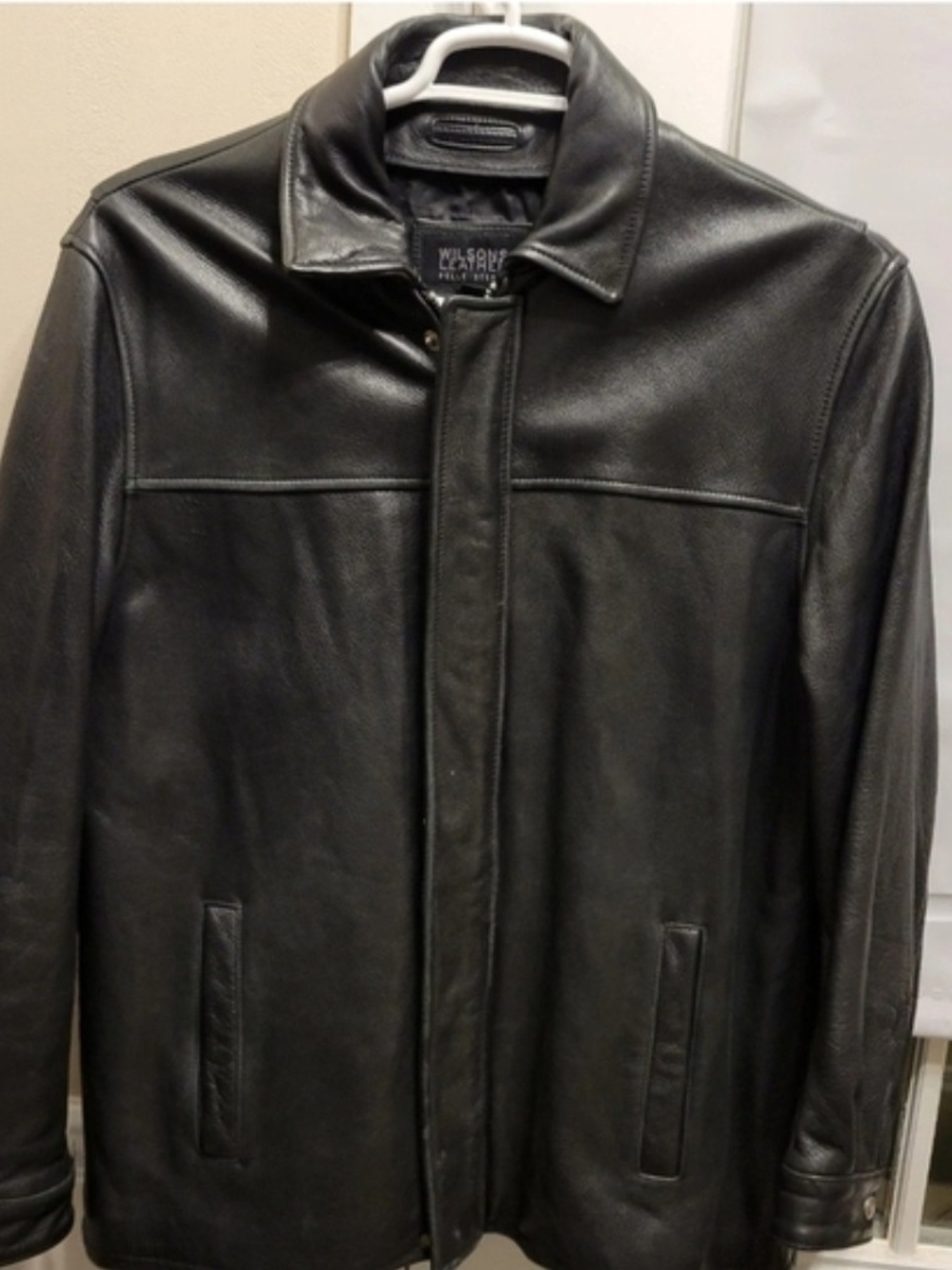 Wilsons Black Leather MENS jacket Medium EUC